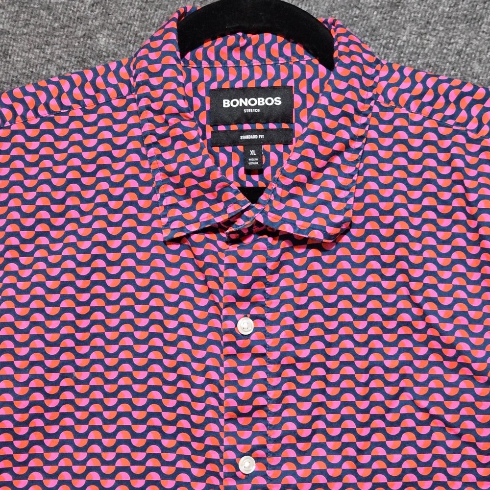 Bonobos Shirt Mens Size XL Button Up Riviera Standard Stretch Short Sleeve